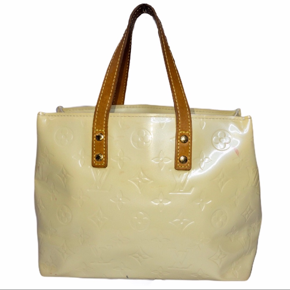 Louis Vuitton Monogram Logo Vernis Tote Bag Purse Perle - Picture 2 of 8
